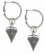 Danon Heart Hoop Earrings E2504 - 32.00